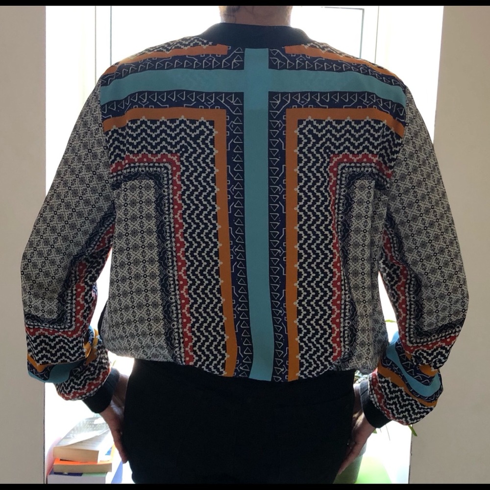 Topshop Multi-Colored Polyester Bomber Jacket - image 3